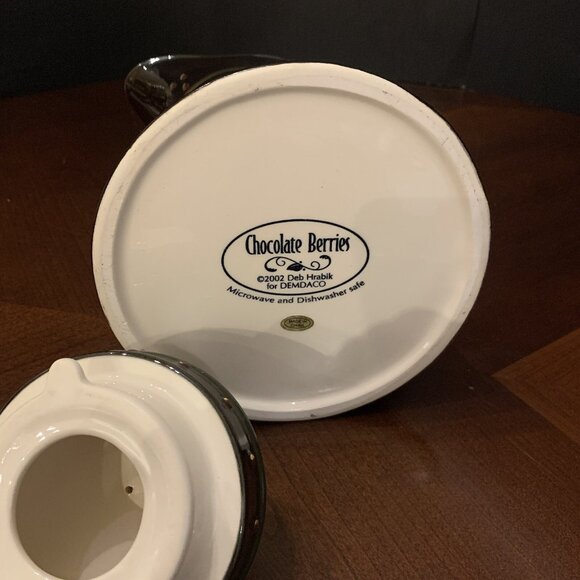 Chocolate Berries Ceramic Coffee Pot by DEMDACO - Hand-Painted, 8.5” Tall - Picture 7 of 7